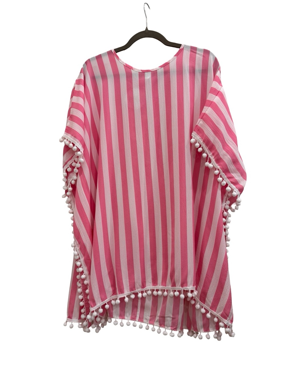 Pink & White Stripe Women's Beach Cover-Up Tunic - Picture 2 of 4